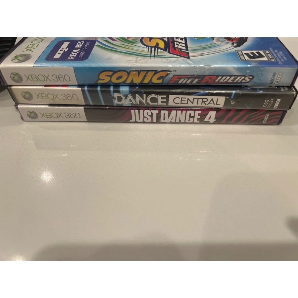 Xbox 360 Kinect  Bundle 3 Games Dance Central‎ Just Dance Sonic Working